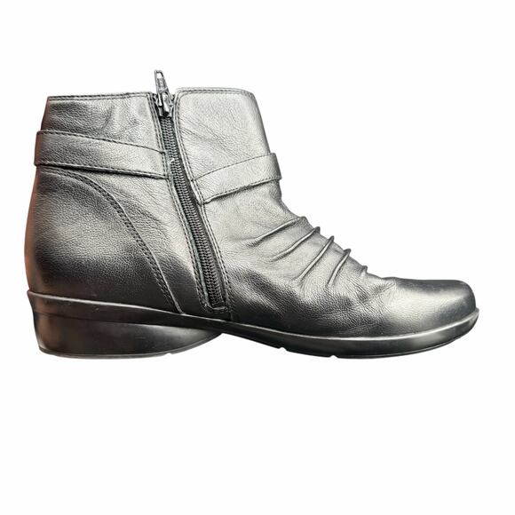 Naturalizer Cassini Black Leather Ankle Boots N5 Comfort Zip 9.5M - Picture 7 of 12